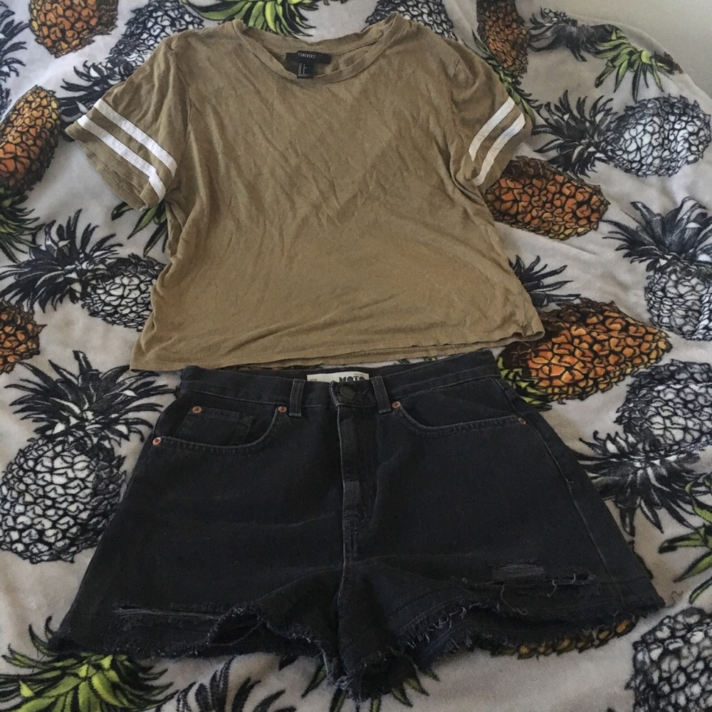 Black High Waisted Motto Shorts